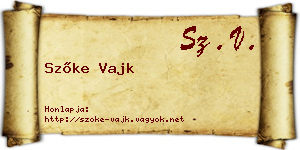 Szőke Vajk névjegykártya